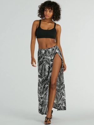 Tropical Vibes High Slit Wrap Maxi Skirt