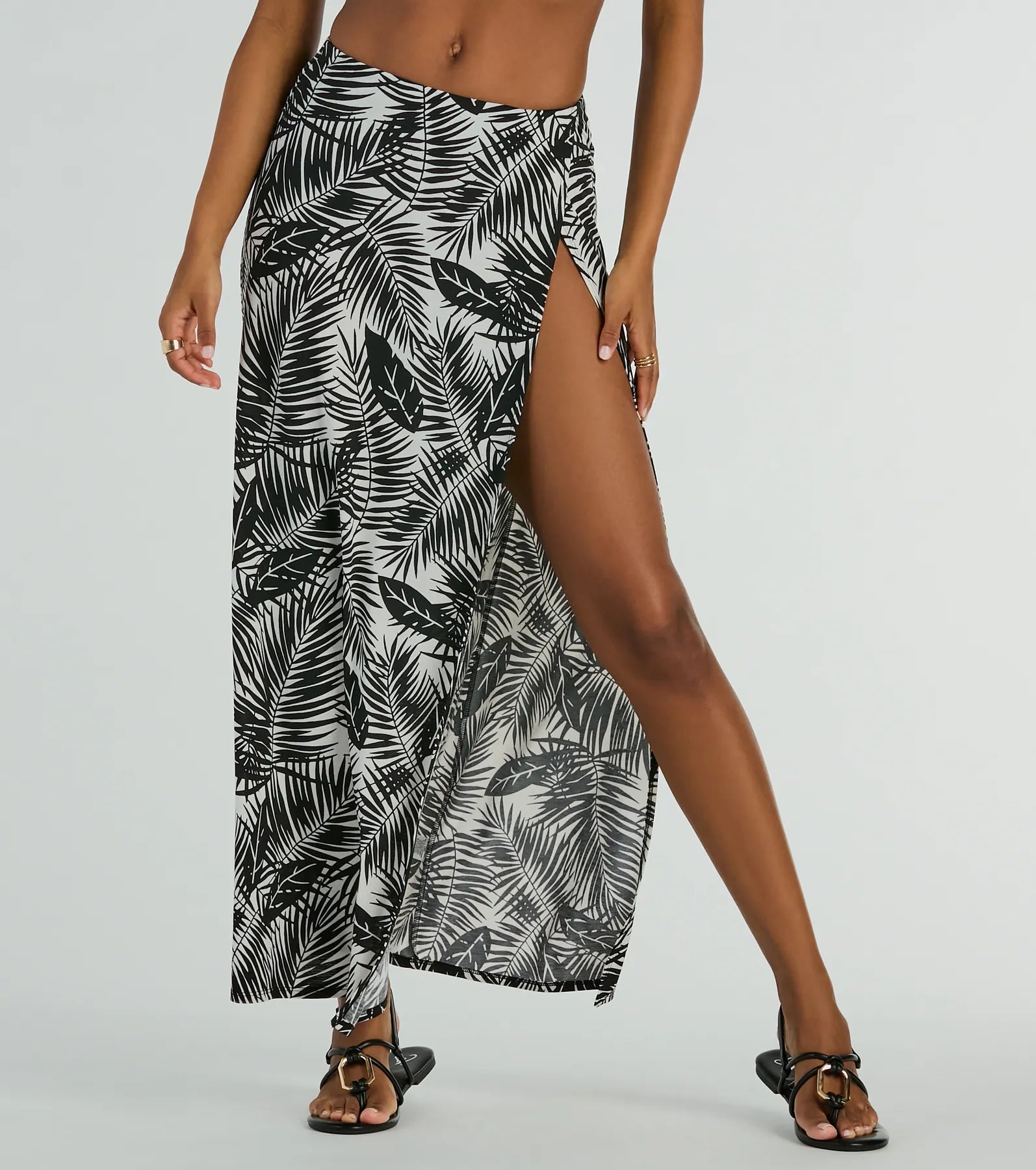 Tropical Vibes High Slit Wrap Maxi Skirt - Image 2
