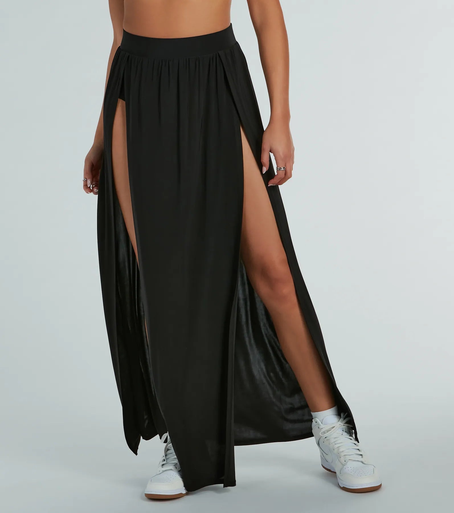 Statement Made High-Rise Dual-Slit Maxi Skirt - Image 2