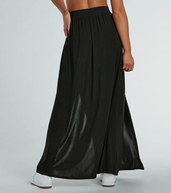 Statement Made High-Rise Dual-Slit Maxi Skirt - Image 3