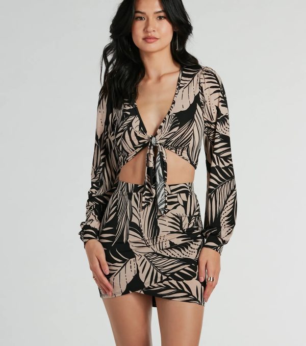 Tropical Day Dream High-Rise Wrap Mini Skirt - Image 3