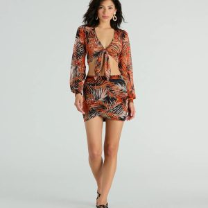 Destined For Sun Tropical Mesh Mini Skirt