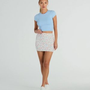In The Valley High Rise Floral Eyelet Mini Skirt