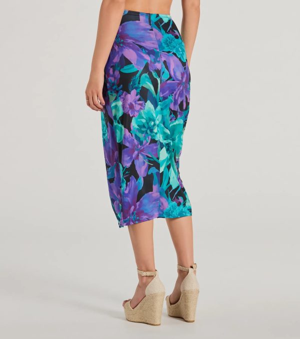 Tropical Vacay High-Rise Slit Midi Skirt - Image 2