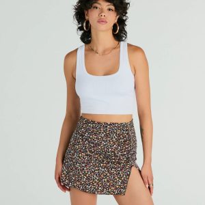 Effortless Beauty High Rise Floral Mini Skirt
