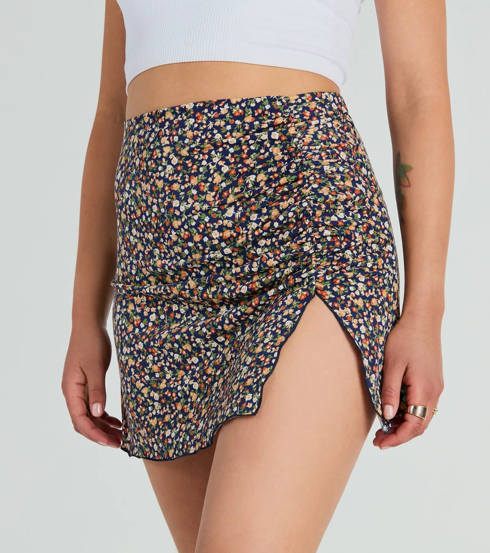 Effortless Beauty High Rise Floral Mini Skirt - Image 2