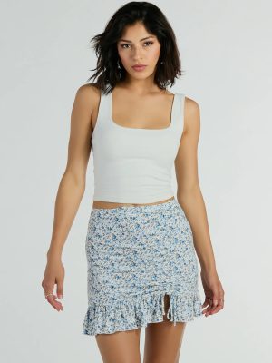 Spring Mentality Ditsy Floral Ruffle Mini Skirt