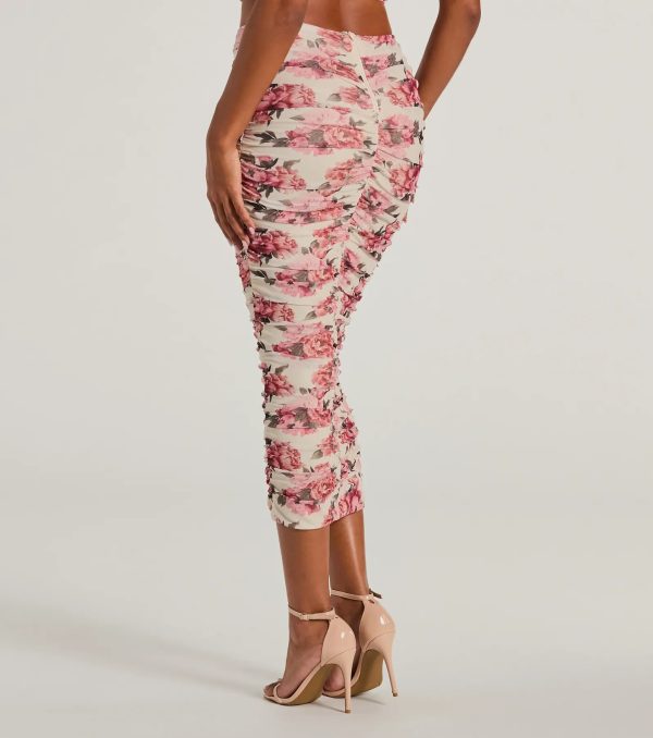 Blooming Bliss High-Rise Bodycon Floral Maxi Skirt - Image 2