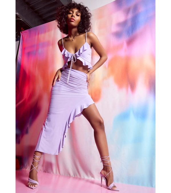 Flirty Moves Ruffled Slit Knit Midi Skirt - Image 13
