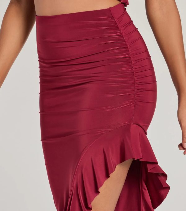 Flirty Moves Ruffled Slit Knit Midi Skirt - Image 7