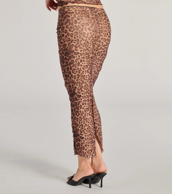 Forever Fierce Leopard Print and Bow Maxi Skirt - Image 2