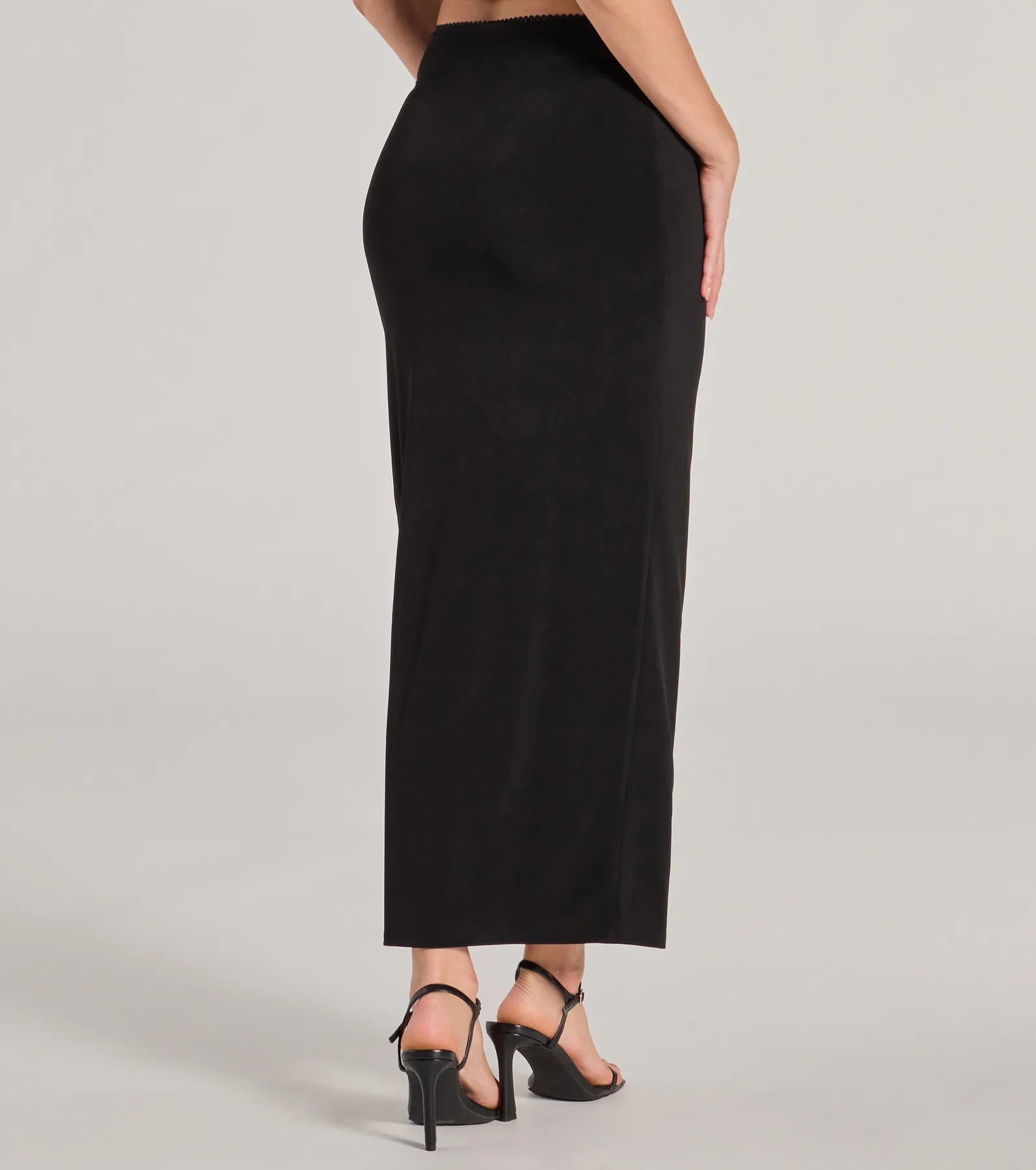 Effortless Sleekness High Rise Slit Maxi Skirt - Image 2