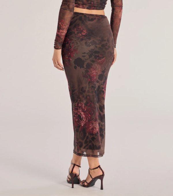 Wild Blossom Abstract Print Maxi Skirt - Image 2