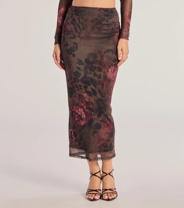 Wild Blossom Abstract Print Maxi Skirt - Image 3