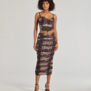 Unmatched Boldness Leopard Print Midi Skirt
