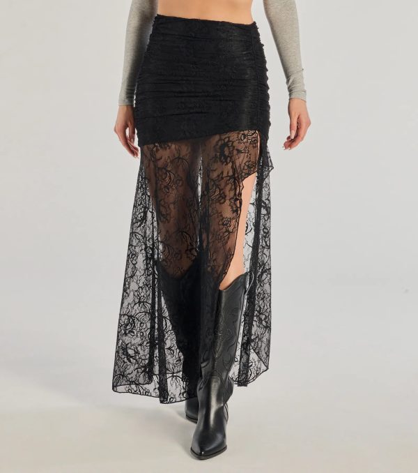 Keep A Secret Lace Slit Maxi Skirt - Image 5