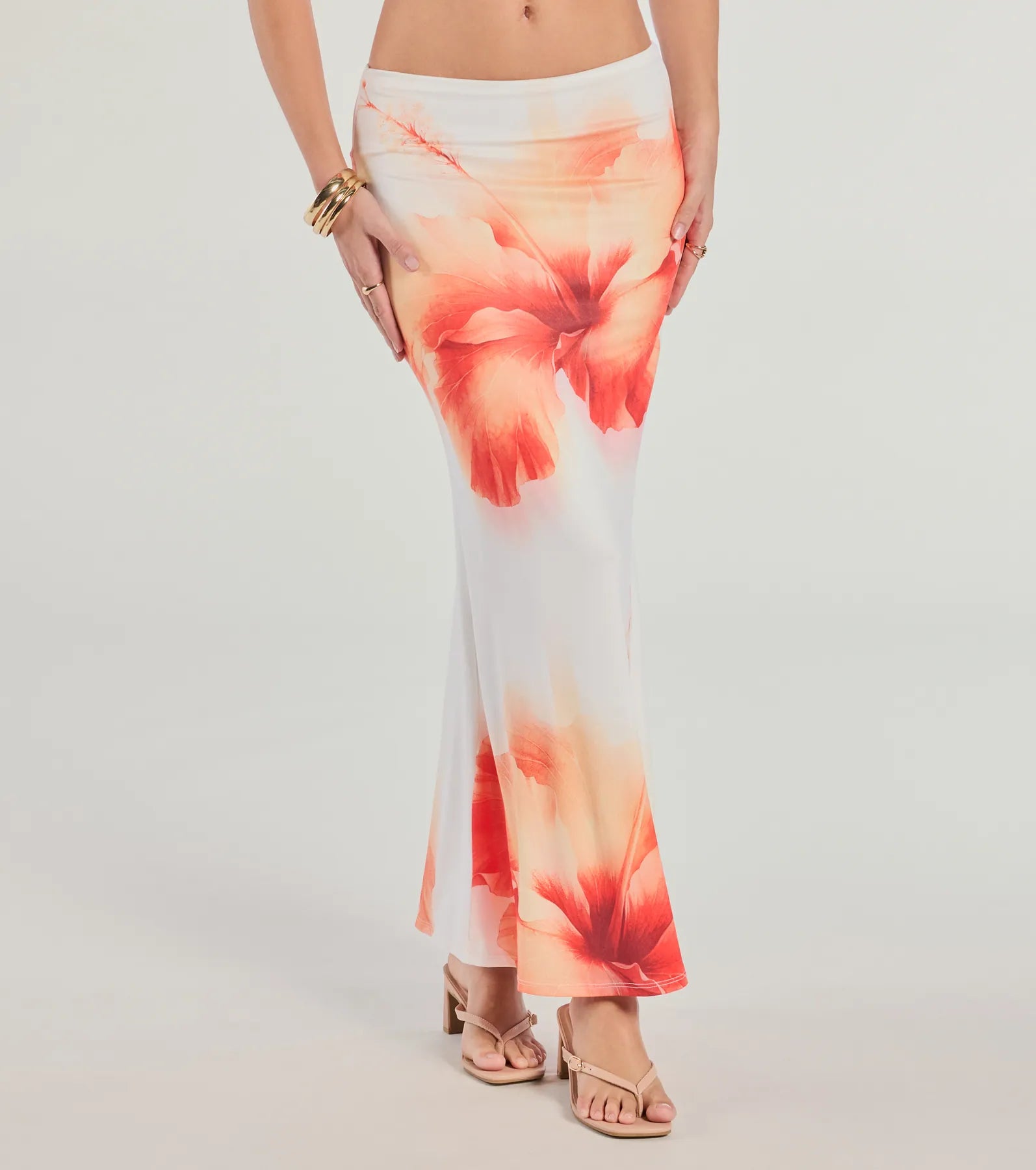 Outside The Lines Floral Print Maxi Skirt - Image 4
