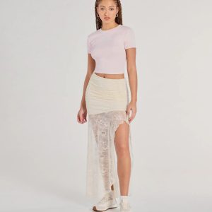 Boho Beauty High Slit Lace Maxi Skirt