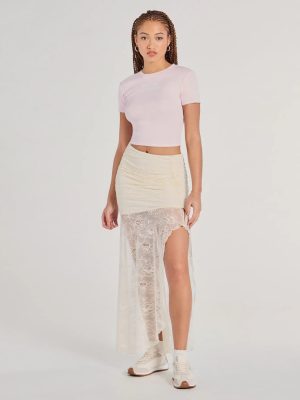 Boho Beauty High Slit Lace Maxi Skirt