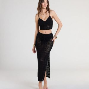 Bohemian Vibes Crochet Knit Maxi Skirt