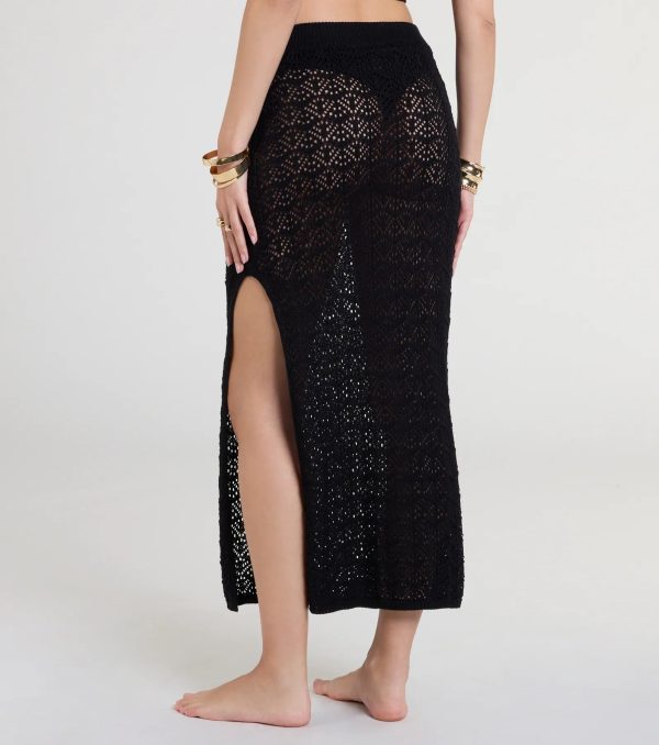 Bohemian Vibes Crochet Knit Maxi Skirt - Image 2