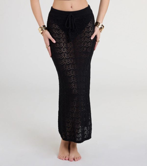 Bohemian Vibes Crochet Knit Maxi Skirt - Image 3