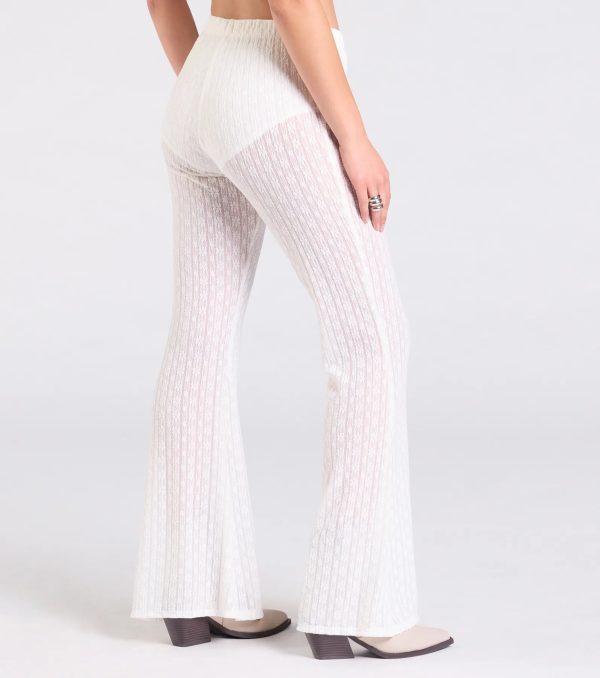 Bohemian Chic Sheer Lace Flare Pants - Image 7