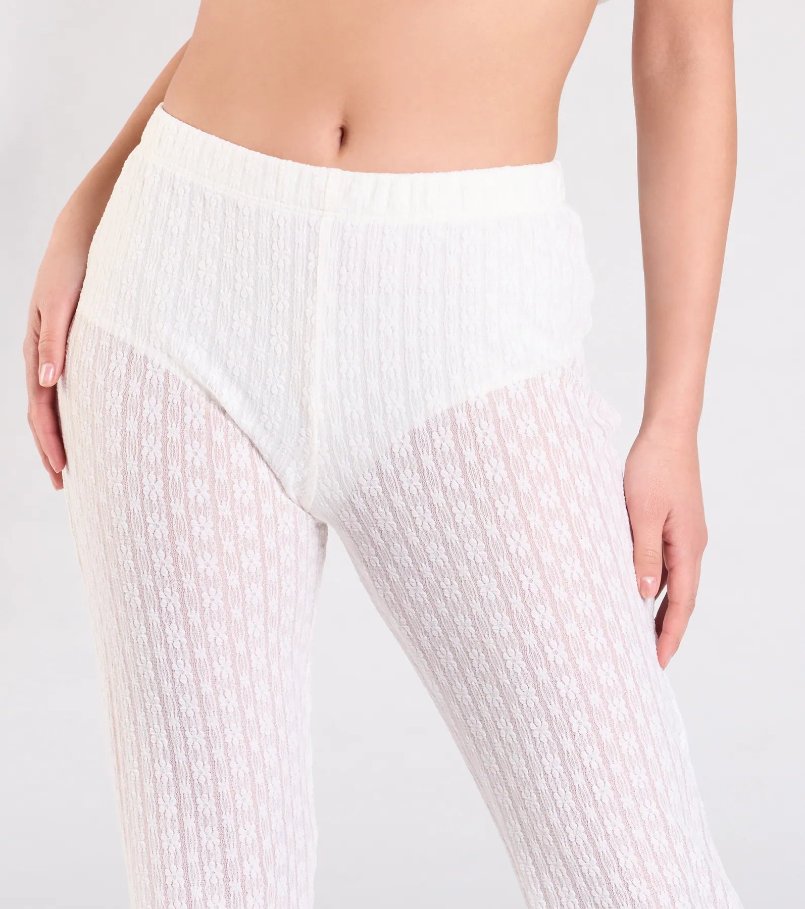 Bohemian Chic Sheer Lace Flare Pants - Image 8