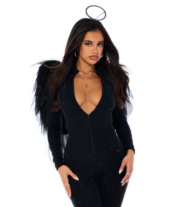 Shine On Rhinestone Zip-Up Jumpsuit - Image 3