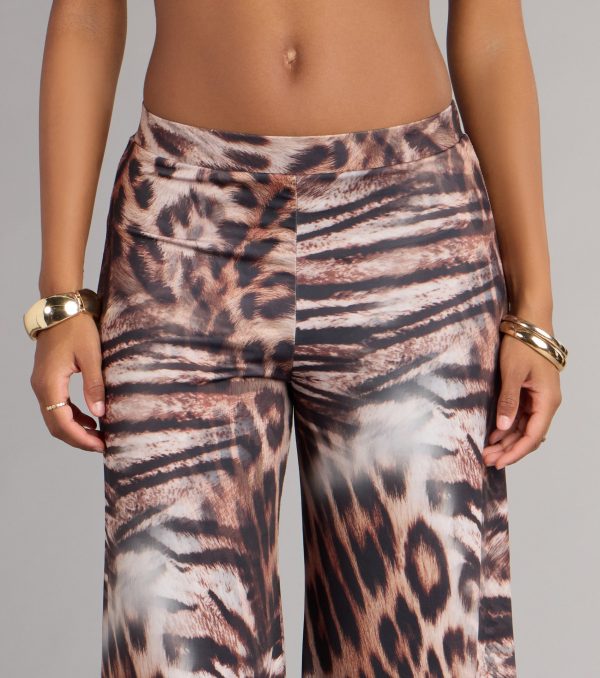 Wild Side Leopard Wide-Leg Pants - Image 3