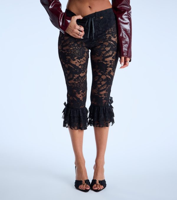 Lace Games Ruffle Capri Pants - Image 4