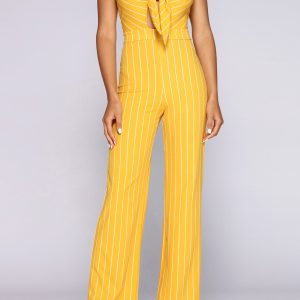 All For One Striped Jumpsuit