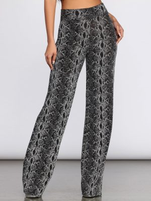 Glitter Snake Print Pants