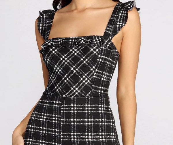 Time To Play Ruffle Plaid Jumpsuit - Image 3