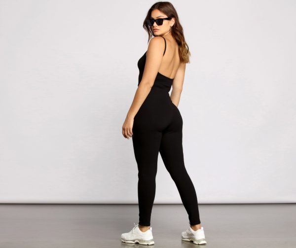 On That Basic Open Back Sleeveless Catsuit - Image 2