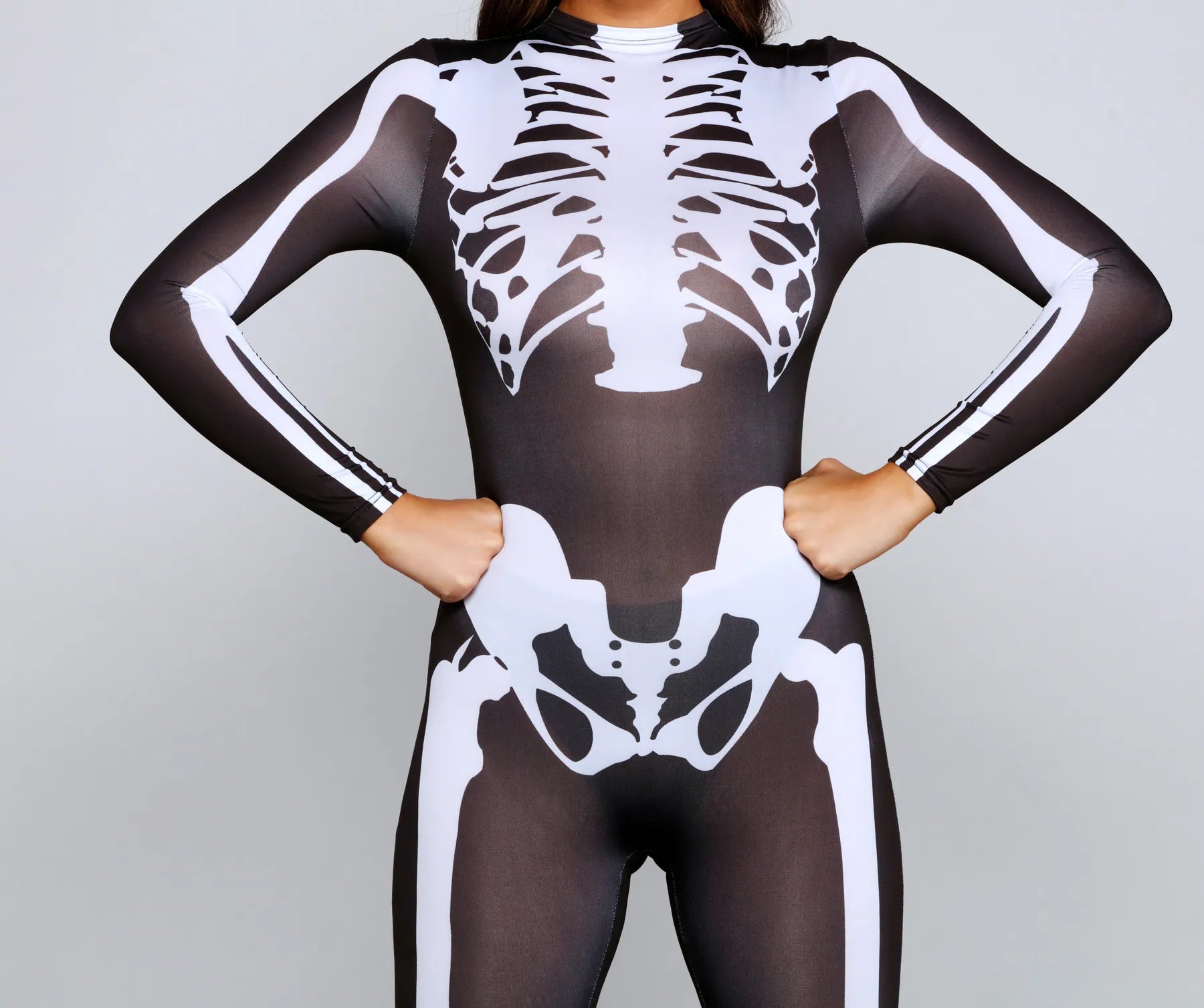 Spooky And Sultry Skeleton Print Catsuit - Image 3