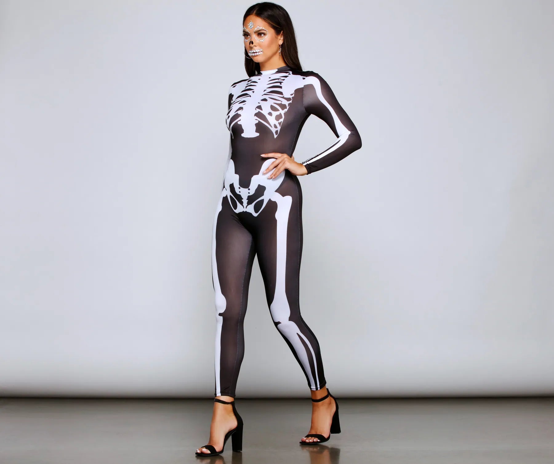 Spooky And Sultry Skeleton Print Catsuit - Image 4