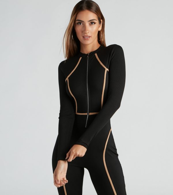 Effortless Trendsetter Ribbed Knit Jumpsuit - Image 2