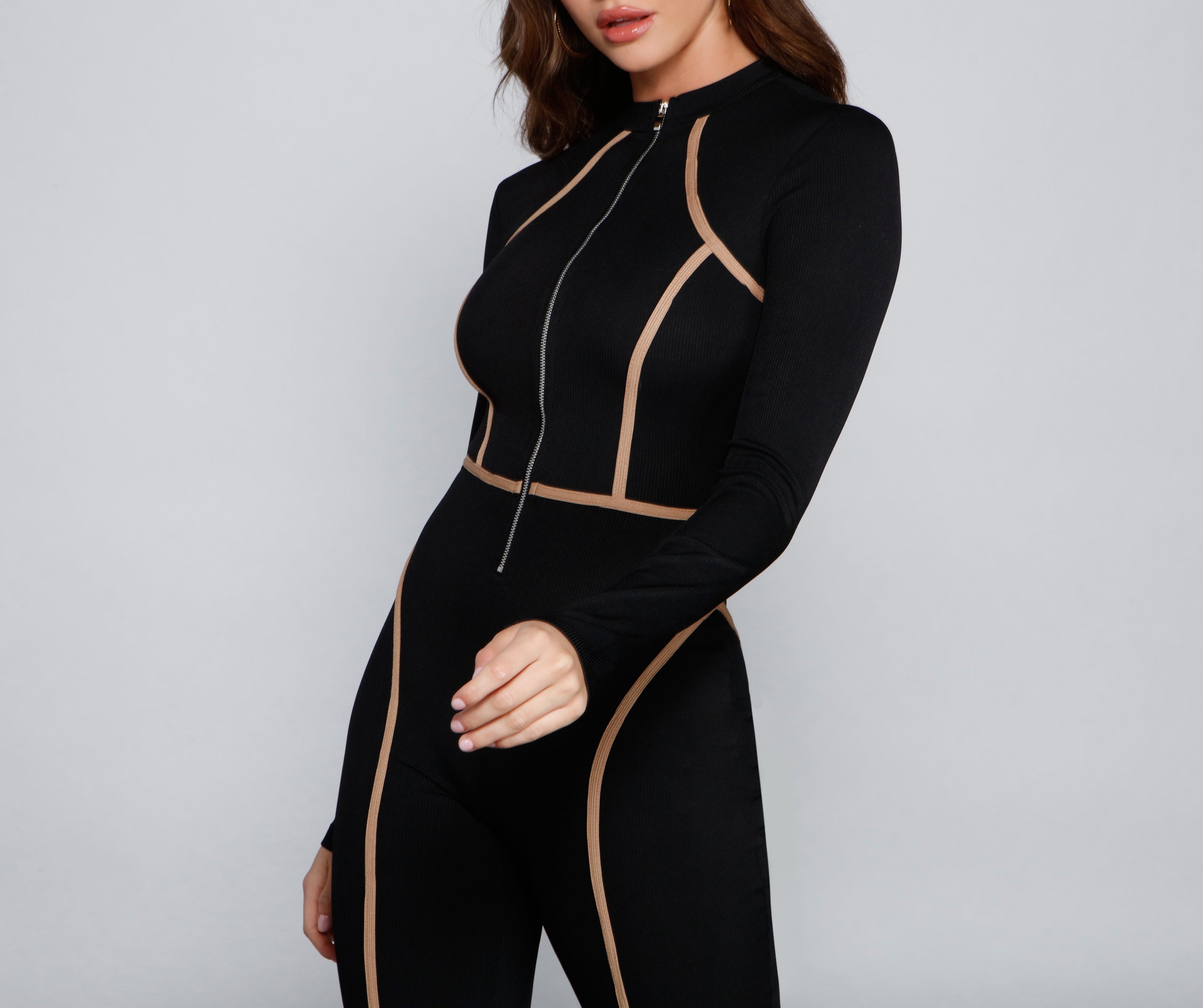 Effortless Trendsetter Ribbed Knit Jumpsuit - Image 5