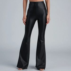 Flare For You Faux Leather Pants