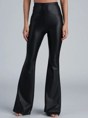 Flare For You Faux Leather Pants