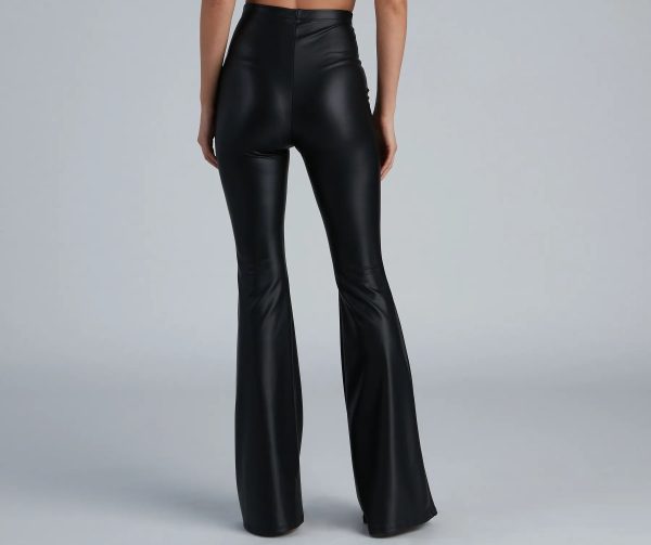 Flare For You Faux Leather Pants - Image 3