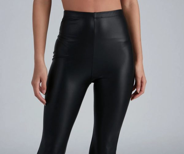 Flare For You Faux Leather Pants - Image 4