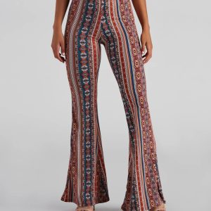 Bohemian Daze Medallion Print Flare Pants