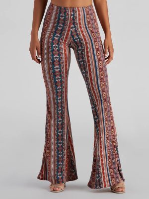 Bohemian Daze Medallion Print Flare Pants
