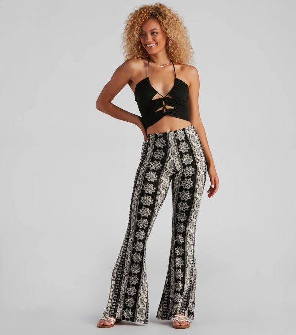 Elephant Print Bohemian Flare Pants - Image 2
