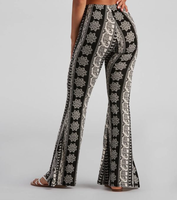 Elephant Print Bohemian Flare Pants - Image 3
