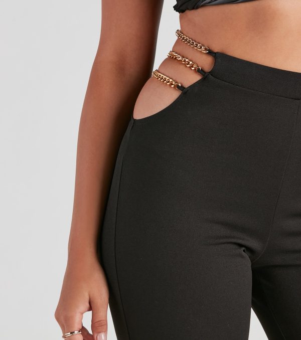 Chain of Scene Crepe Wide Leg Pants - Image 2