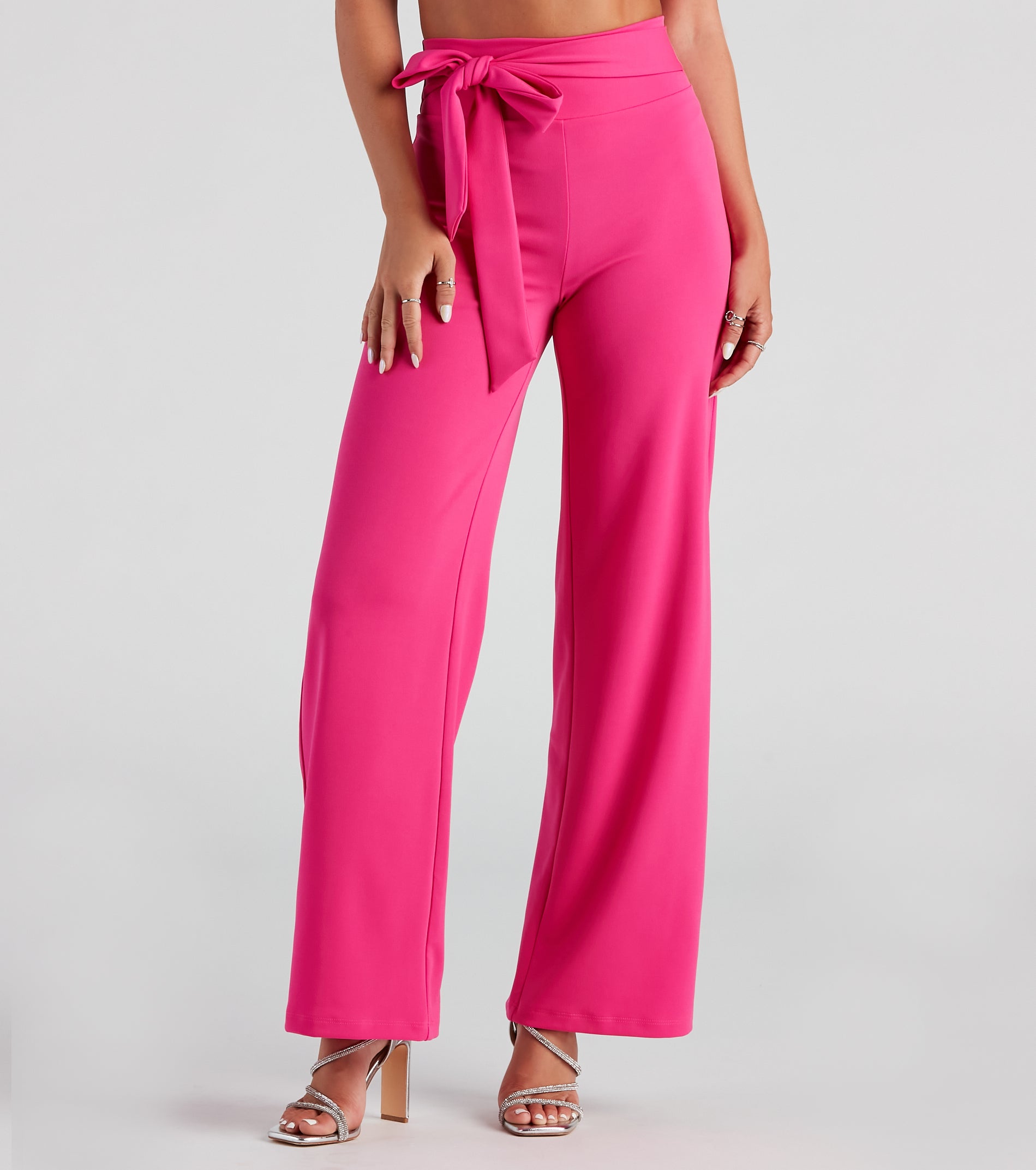 Style Game Crepe Tie Waist Pants - Image 2