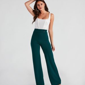 All The Class Crepe Wide Leg Pants